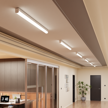4ft LED Strip Light Fixture, 45/38W/34W, Selectable Wattage & CCT, 5850 Lumens